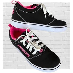 Heelys Sz 8 Pro 20 Sneakers Black Pink Canvas Wheel Skate Shoe Streetwear Skater